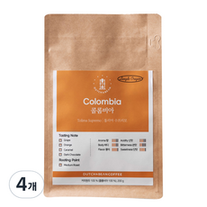 Dutch & Bean Single Origin Colombia Tolima Supremo 咖啡豆, 200g, 4個, 咖啡機