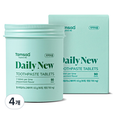 탐사 데일리 뉴 고체 치약 90정, 63g, 4개