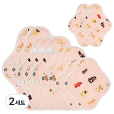 WIZLLY 粉色小狗布衛生棉, 大型2入+中型5入+小型2入+迷你型2入, 1組, 2組