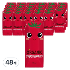 크니쁘니 오가닉 레드비트 & 토마토 & 딸기 주스, 125ml, 48개