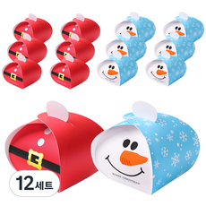 indigoshop 聖誕包裝盒 2件, 肚皮聖誕老人，微笑雪人, 12套