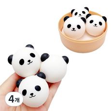토브라인 만두 빵떡말랑이 스퀴시 장난감, 판다, 4개
