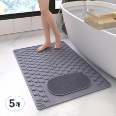 루미온 발세척 미끄럼방지 풋브러쉬, 그레이, 5개, 1개입