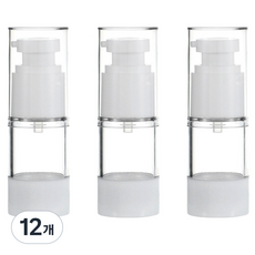 27 Living 真空旅行便攜式分裝乳液按壓瓶 30ml, 12個, 白色 + 透明