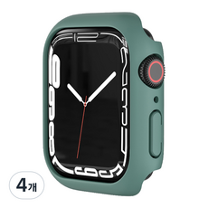 요이치 애플워치 9H 풀커버 강화유리 케이스, 다크그린, 4개