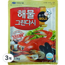 두원식품 해물 그린다시 조미료, 1kg, 3개