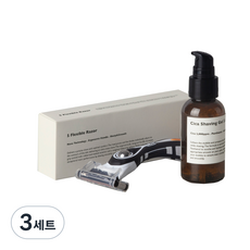 Rage Society 5 刀片剃須刀入門套件, 剃須手柄 + 5 刀片盒 + Cica 剃須凝膠 2.3 50ml, 3組