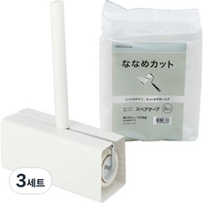 니토리 사선컷팅 테이프 클리너 핸들 본품 + 리필 3개 + 거치대 세트, 3세트