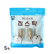 마도로스펫 강아지 찹스틱 간식 10p, 5개, 명태살