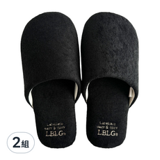 Labellaco 舒適可水洗四季軟墊室內拖鞋, 黑色, 2雙