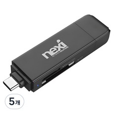 넥시 USB3.1/3.0 OTG 카드리더기 마이크로 SD 카드 NX-U3130CR NX610, 78mm, 블랙, 5개
