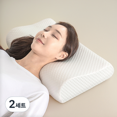 Leto 頸椎枕 + 枕頭套 + 可分離式內襯套組合, 白色, 2個