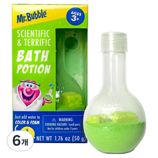 미스터버블 욕실 안의 작은 실험실 목욕놀이 바스 포션 입욕제 그린, 50g, 6개