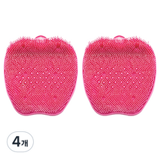 DAILYSHARE 矽膠足部刷, 1入, 4個, 紅色