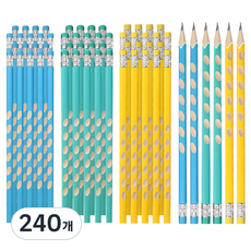 DADA 三角矯正鉛筆 HB, 藍色 + 薄荷綠 + 黃色, 240個