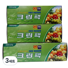 해피크린 크린팩 대 200매 + 중 200매 x 2p, 3세트