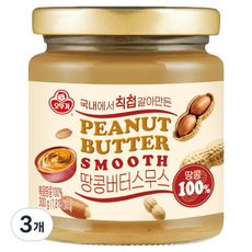 오뚜기 100% 땅콩버터 스무스, 300g, 3개
