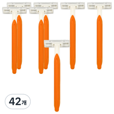 마켓링 여성용 가성비 면도기 오렌지 4.2 x 11.5 cm, 42개, 1개입