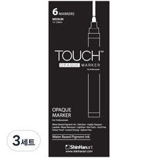 터치 오펙 마카 6p 세트 미디엄 실버, 6색, 3세트