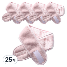 A'hope 固定頭髮魔鬼氈洗臉髮帶, 寶寶粉, 25個