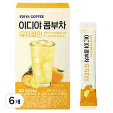 이디야 콤부차 유자파인, 6g, 20개입, 6개