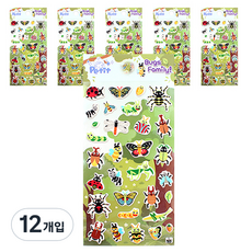 Petit Bugs Family 貼紙 DA5462, 12入, 混合顏色