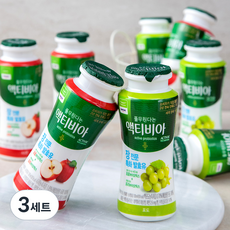 풀무원다논 액티비아 병 사과 포도, 130ml, 3세트