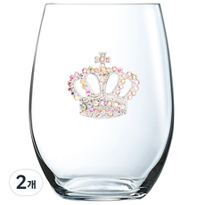 퀸스주얼 오로라 보리엘리스 왕관 와인잔 스템미포함, 2개