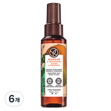 YVES ROCHER 伊夫黎雪 香氛身體&頭髮噴霧 芒果香菜香, 100ml, 6個