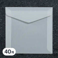 아이엔피 클래식 청첩장 엽서봉투 12 x 12 cm, 반투명, 40개
