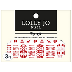 Lolly J 水轉印貼紙, 北歐紅, 3個