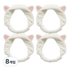 Abm 洗臉帶喵, 白色, 8入