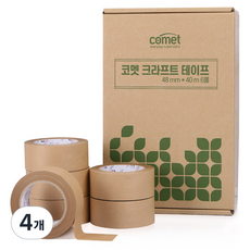 comet 牛皮紙封箱膠帶 48mm*40m 6捲, 4個