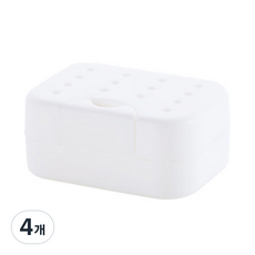더자카 올록볼록 비누곽, 화이트, 4개