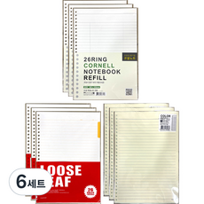 pinkfoot 1000 26孔文件筆記本補充頁 3種, 6套