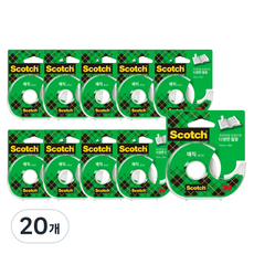 스카치 매직 테이프 810 디스펜서 18mm x 30m, 반투명, 20개