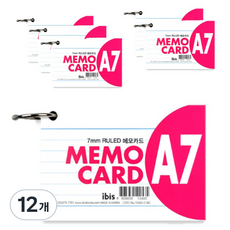 ibis A7便條卡, 12個, 混合顏色, 1入