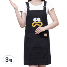 데이소이 표정 단색 주방 앞치마 ONE SIZE, 03 표정 블랙, 3개