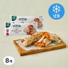 비비드키친 저당 닭가슴살 브리또 숯불매콤 (냉동), 125g, 8개, 1개입