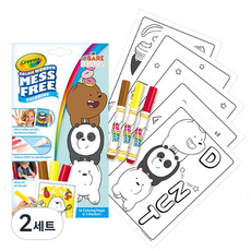 Crayola 繪兒樂 Mess-Free 熊熊遇見你 彩色麥克筆組 迷你, 3色, 2套