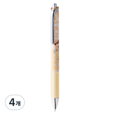 奶油熊 順滑按壓式手帳裝飾凝膠筆 0.5mm, 4個, 隨機出貨