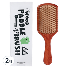 SSIZZO 方形氣墊按摩梳, 2個, 木質