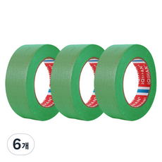 iQIHAN 彩色遮蔽紙膠帶 25mm x 15m, 6個, 綠色