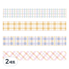 Market A 格紋紙膠帶 2cm x 2m 4入組, 2套, TYPE9