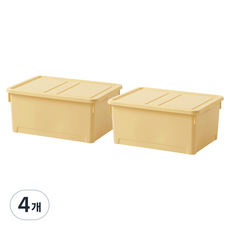룸앤홈 마일드 수납박스, 버터옐로우, 4개