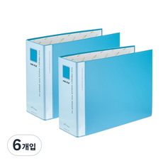 ECO Chungwoon Eco管式活頁夾組 2孔 A4 4*7cm, 天空, 6入