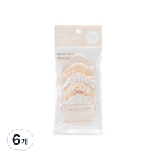 투쿨포스쿨 픽싱 듀 쿠션 에어퍼프 5p, 혼합색상, 6개