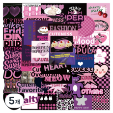 특별한상점 노트북 캐리어 여행 방수 스티커, TT080-55PCS 핑크 버니, 5개