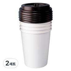 Bloom at home 咖啡廳素色紙杯 300ml x 25入 + 黑色杯蓋 25入 組, 2套