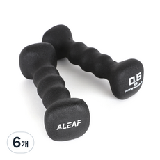 아리프 네오프렌 사각 미용 아령 블랙, 0.5kg, 6개
